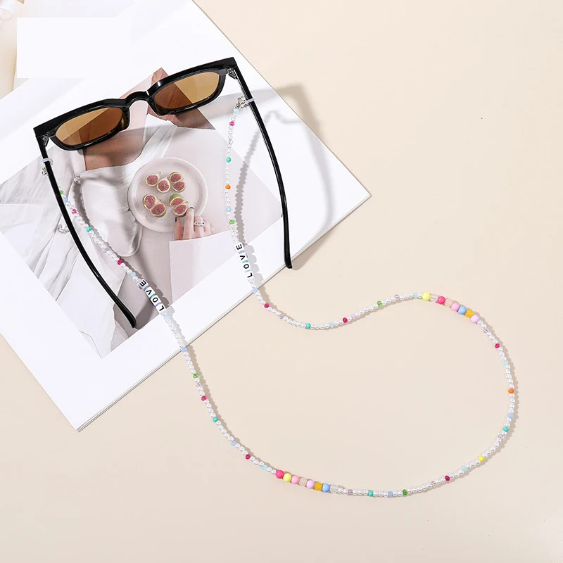 EUEAVAN Marble Acrylic Eyeglass Chain - Fashion Eyewear Retainer Strap With Anti-Slip Silicone Loops For Women