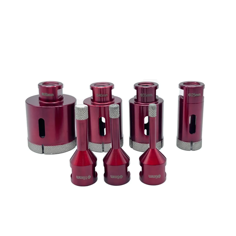 M14 Red Brazed Diamond Core Drill Bits For Porcelain Tile