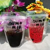 clear Juice Bags Plastic Straw Drink Pouch