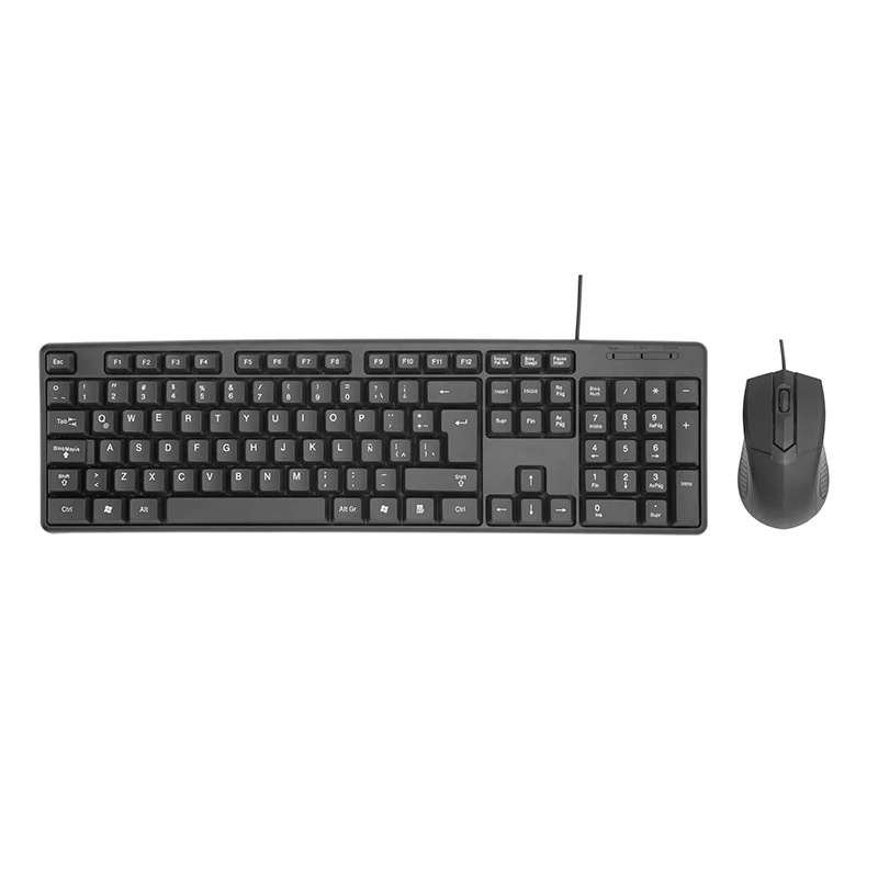 New Black 104 Keys Keyboard Mouse Combo Ergonomic Wired Usb Keyboard