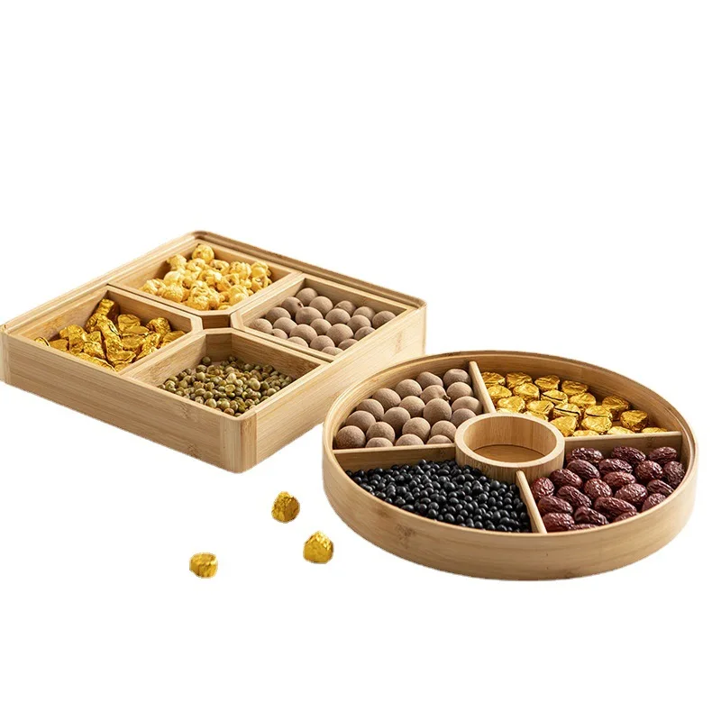 Custom Bamboo Nut Candy Serving Tray Party Appetizer Platter Veggie