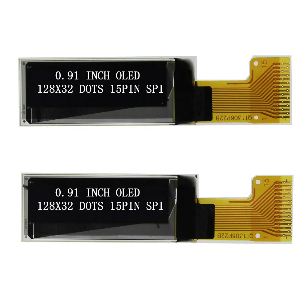 0,91 дюймовый 15pin SPI белый ssd1306 128X32 точечный матричный OLED экран
