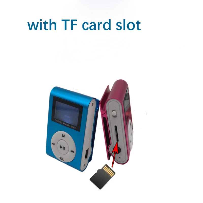 Metal Mini FM Clip MP3 Player FM MP3 Player With TF Card Slot