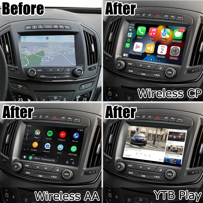 Android / Wireless CP AA Video Interface for OPEL Insignia 2013-2017 with Gps Navigation Intellilink by Lsailt