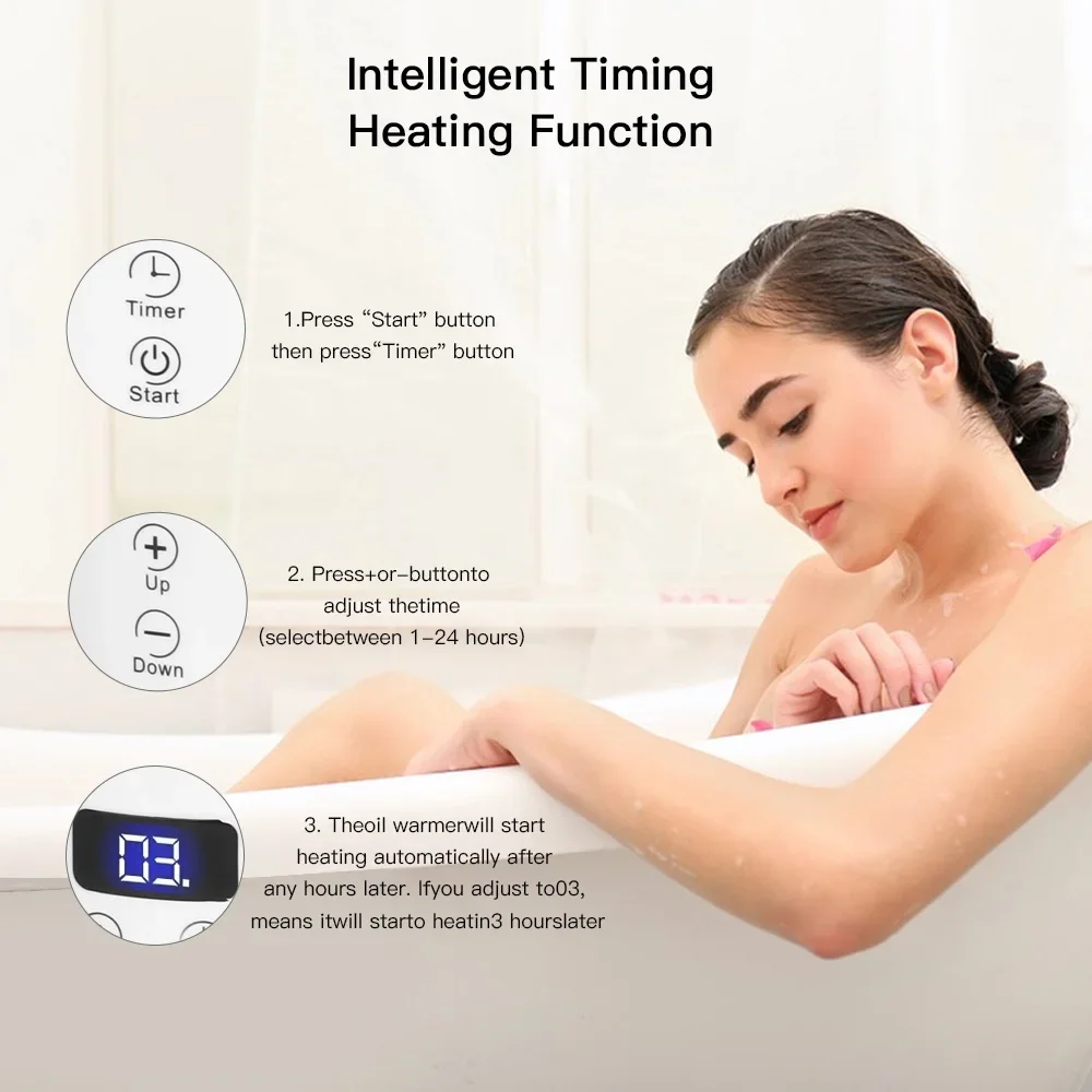 Thermostatically Controlled Massage Oil Warmer Smart Touch Key Electric