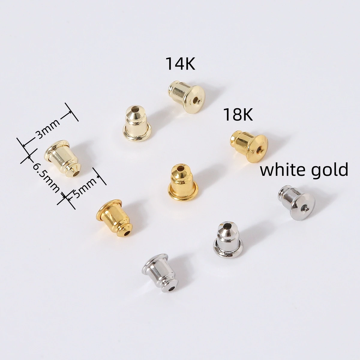 Clip on Earrings Jewelry Accessories 14k Gold Plated Brass Jewelry  Wholesale Bullet Type Silicone Earring Back Stoppers