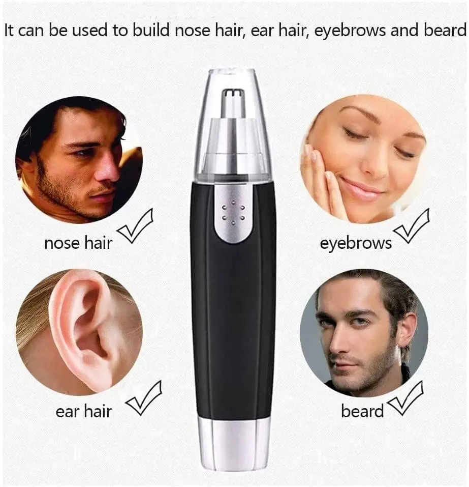 PRITECH Multi-function Portable Battery Operated Nose and Ear Hair Tri Shavers Head Razormmer ABS Electric Stainless Steel Male