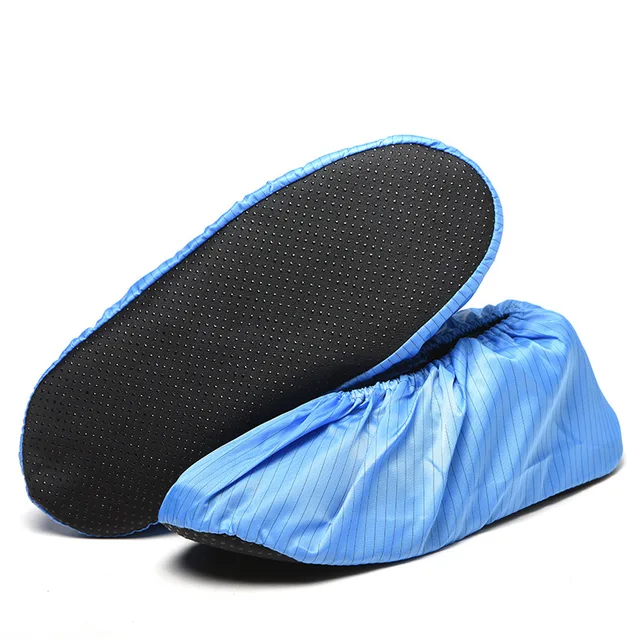 Autoclavable soft washable esd anti-static anti-slip Polyester fabric Cleanroom  laboratory shoe cover