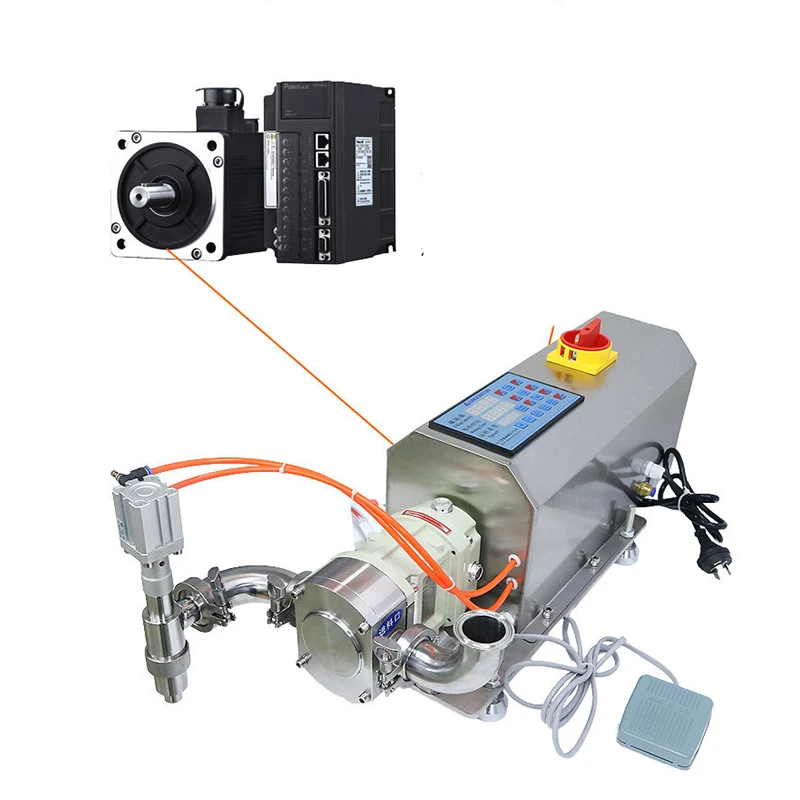 DOVOLL Rotary Lobe Filler for Paste Servo Motor 316 Stainless Steel Filling Machine - Image 5