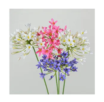 Artificial African Agapanthus Lily long stem white artificial Agapanthus flowers for Table Center Piece Wedding Home Decoration