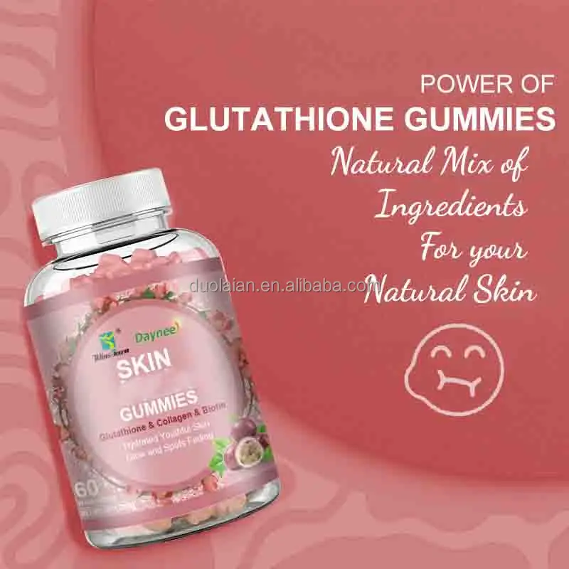 Advanced Healthy Gummies Skin Lighting L-Glutathione Soft Candy with  Collagen Food Supplement for Skin Glow Fudge Gummy