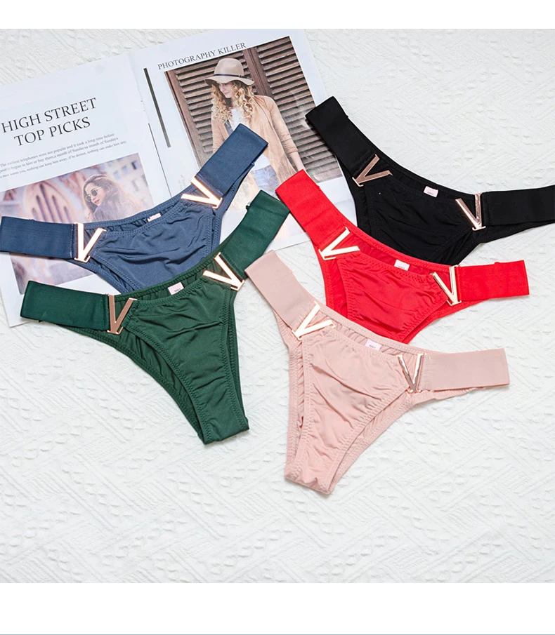 Women's Panties Thong Low Waist Sexy Secret V Letter Gstring Lingerie