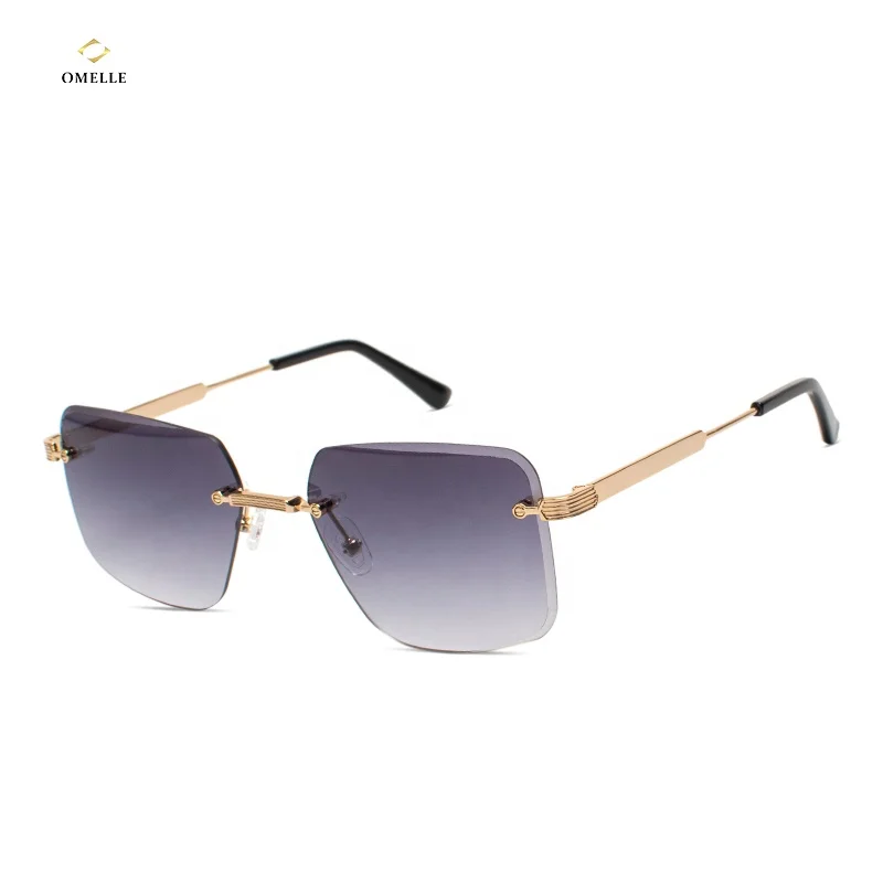 Omelle Luxury Square UV400 Rimless Sunglasses for Men  display picture 1