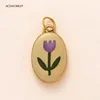 Yellow Background Tulip Charm