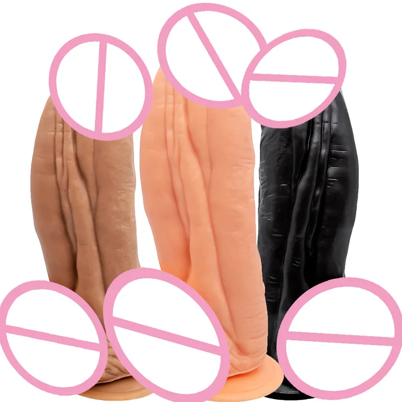 Large Size Simulation Penis Large PVC Brown Skin Color Black Female Appliances Adult Sex Toys Wholesale