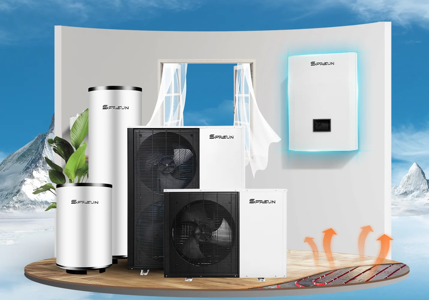 Heating Cooling Heat Pump, Inverter, 17kw, 380V - detail 2