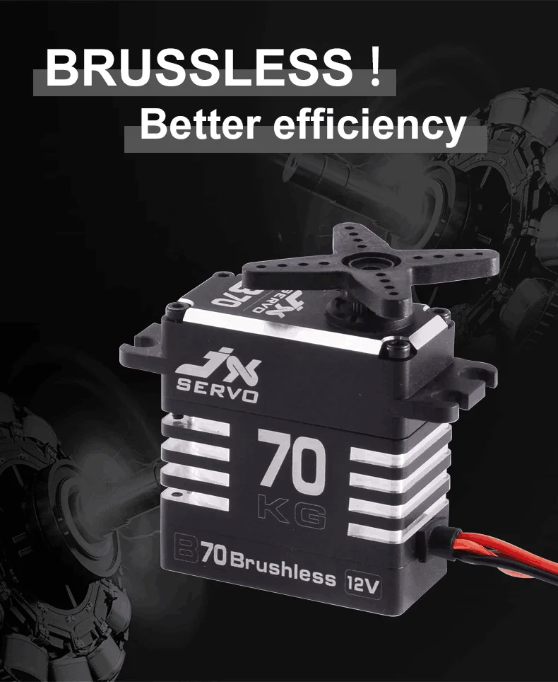 Softtorque Shell NEW JX B70 72KG 12V High Torque Full Metal Shell Metal Gear Brushless ...