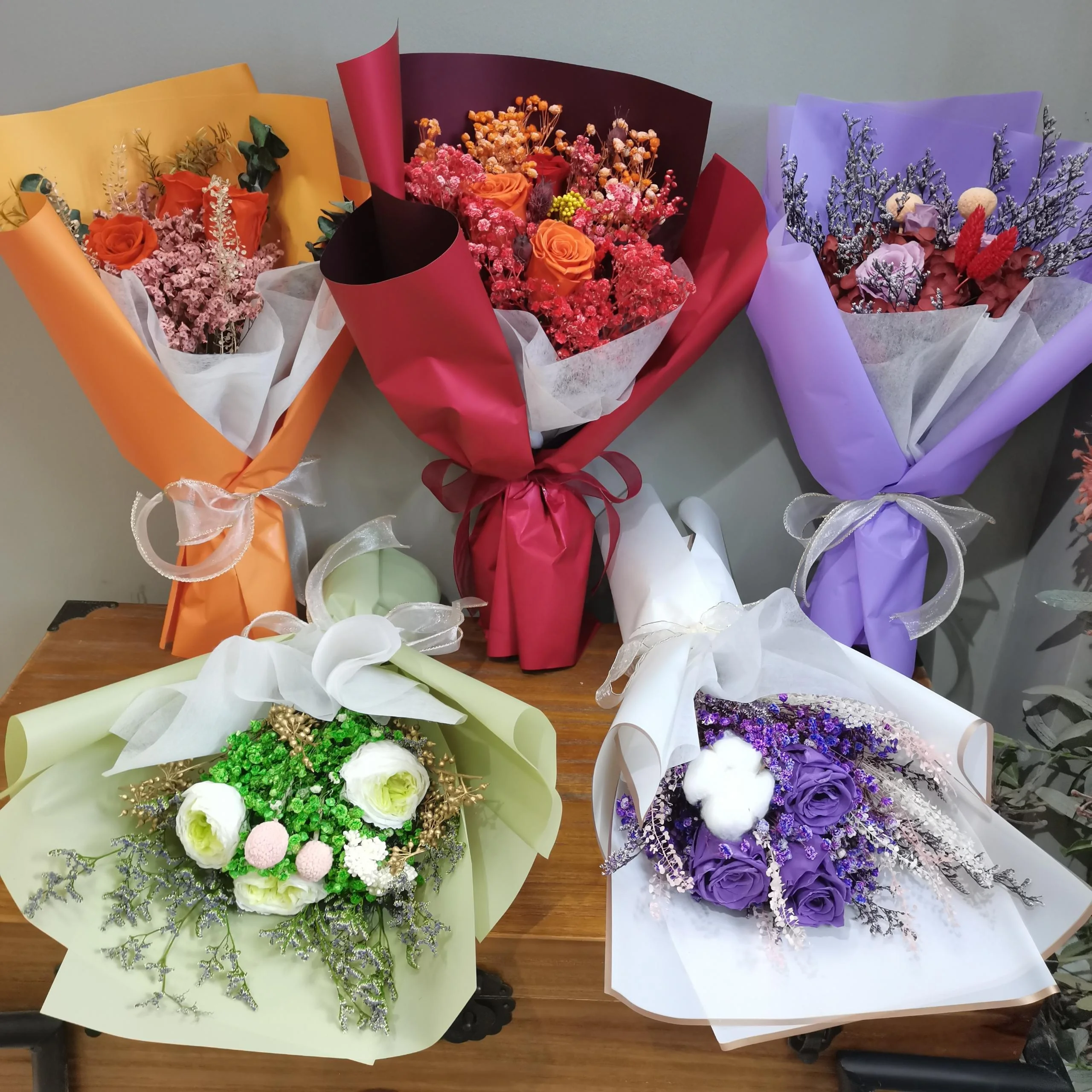 Wholesale Long Lasting Customized Preserved Flowers Plants Mothers Day