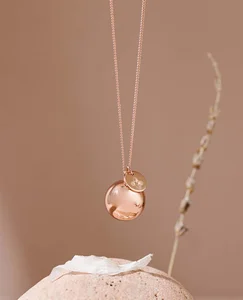 Custom Pregnancy Bola Necklace Roman Cross Charm Rose Gold Plated Stainless Steel Maternity Jewelry