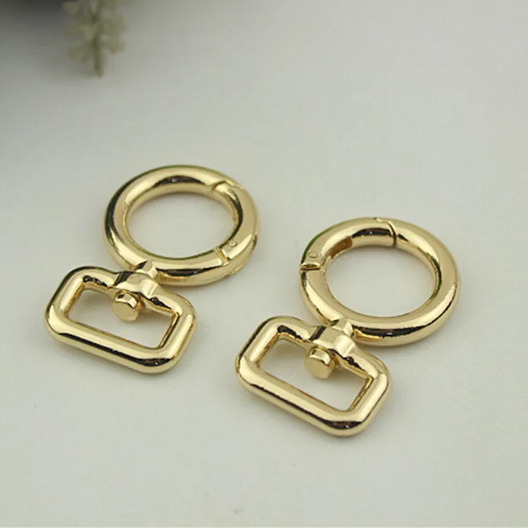 Square Tail Open Spring Hanging Ring Buckle Bag Strap Clip O Ring Hook Clasp DIY Accessory Buckle
