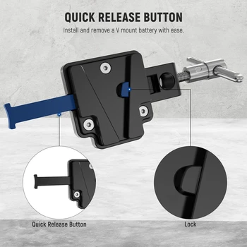NEEWER PS006 Mini V Mount Battery Plate With Super Crab Clamp V Lock Battery Mounting Plate detail image