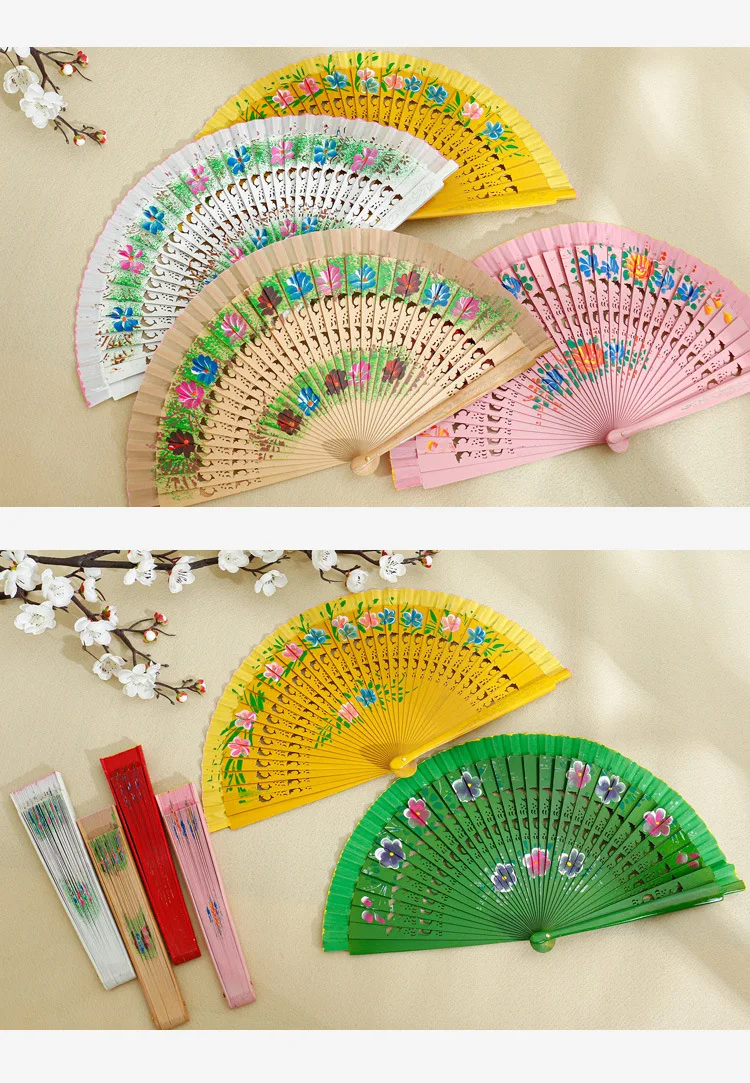 2025 New Arrival Customized Printing Bamboo Hand Fan with Pantone Color and Multiple Sizes for OEM Service