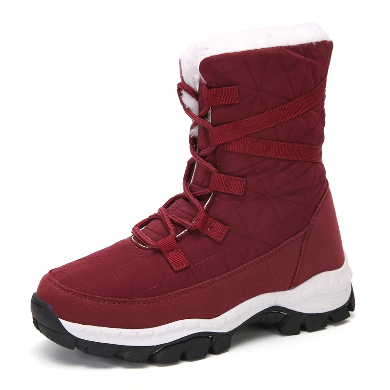 Bota de nieve blanca impermeable, bota apres ski, bota nieve forrada