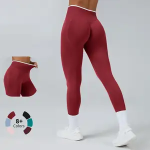 Color Blocking Quick Dry Breathable Seamless Contour Active Wear Gym Fitness Sportswear Yoga Sets Custom Workout Sets for Women
