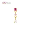 Golden pendant crystal dew-goldrose red gradient