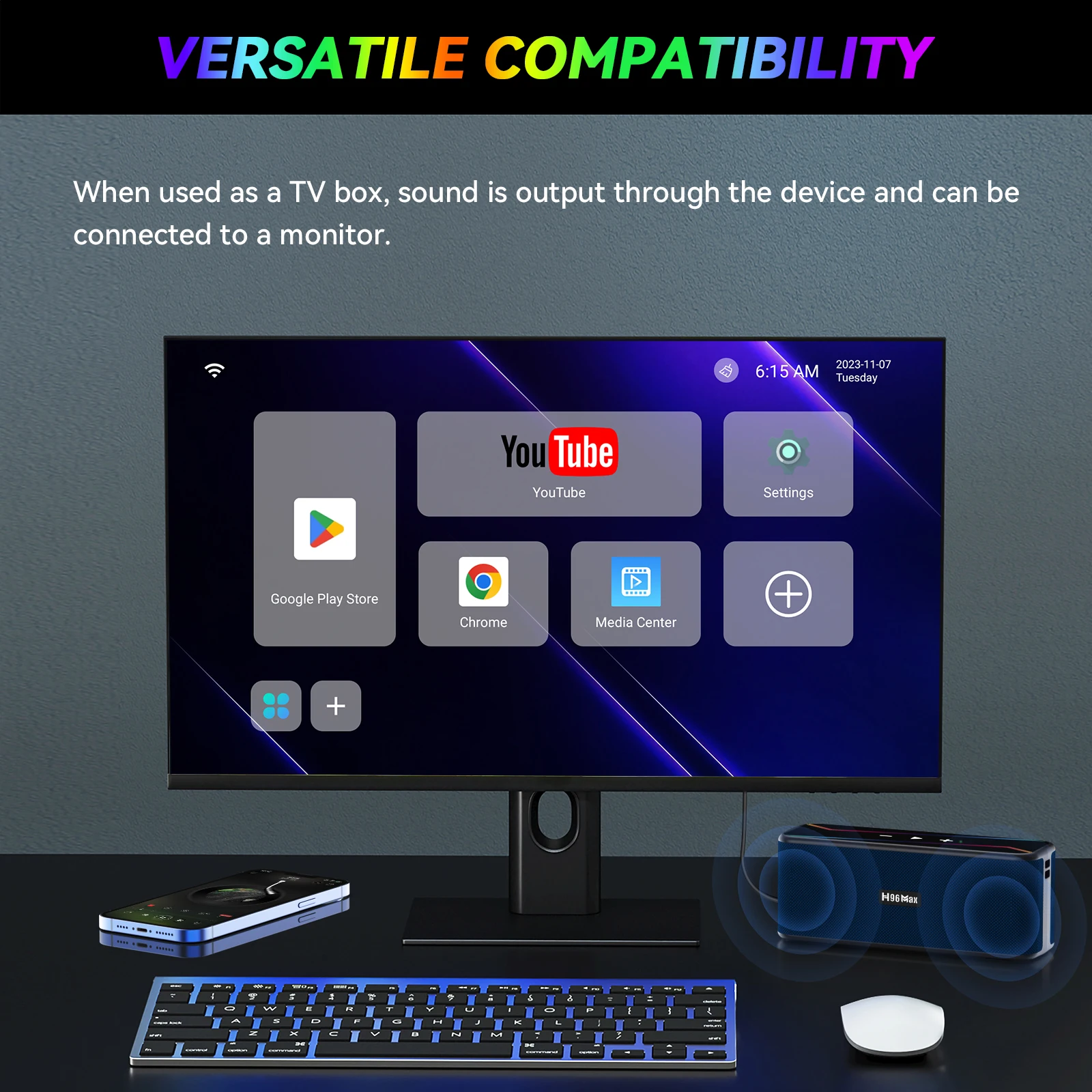 Newest H96 Max M7 Android 13.0 TV Box From China Set Top Box BT 5.1 Media Player with BT Speaker