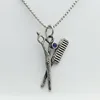 Blue diamond pendant with a 3.0*60cm square pearl chain