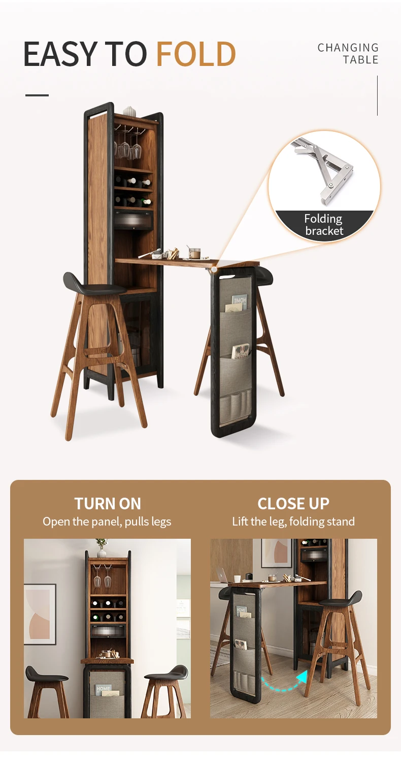 Table De Bar En Bois Pliable,Armoire Avec Rangement Du Vin Table De Bar En Bois Pliable,Armoire Avec Rangement Du Vin
