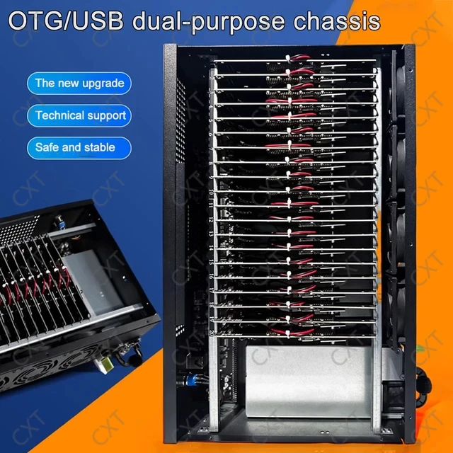 Mobile Phone Motherboard Box PHONE FARM BOX WITH OTG Ethernet Smartphone Farming Chassis Click Farm for Samsung S8 S8+ S10 S20