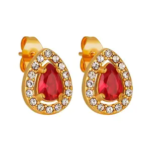 Stud Earrings Popular Engagement Sweet Ruby Holiday Accessories Boho Fine Cristamas Elegant Artificial Earings Studs