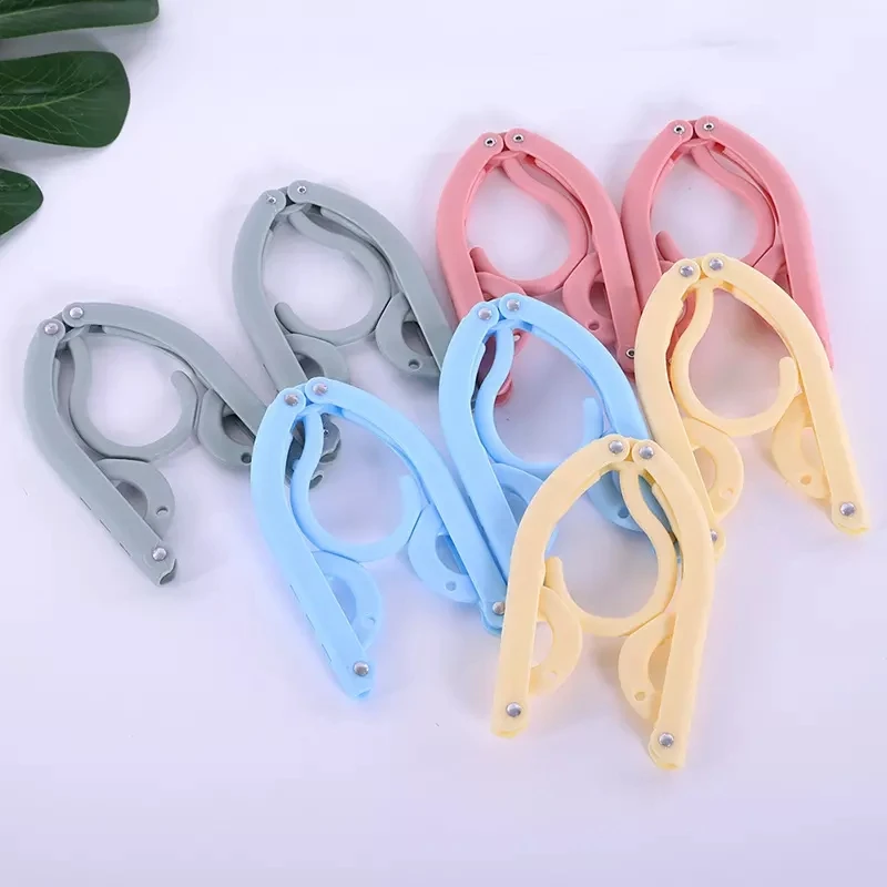 Portable Plastic Folding Clothes Hangers Multi-functional Clothes ...