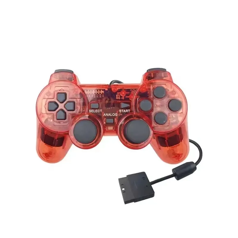 Wired Transparent Game Controller Joypad for PS2 Gaming Joystick Manette Gamepad Handle Control