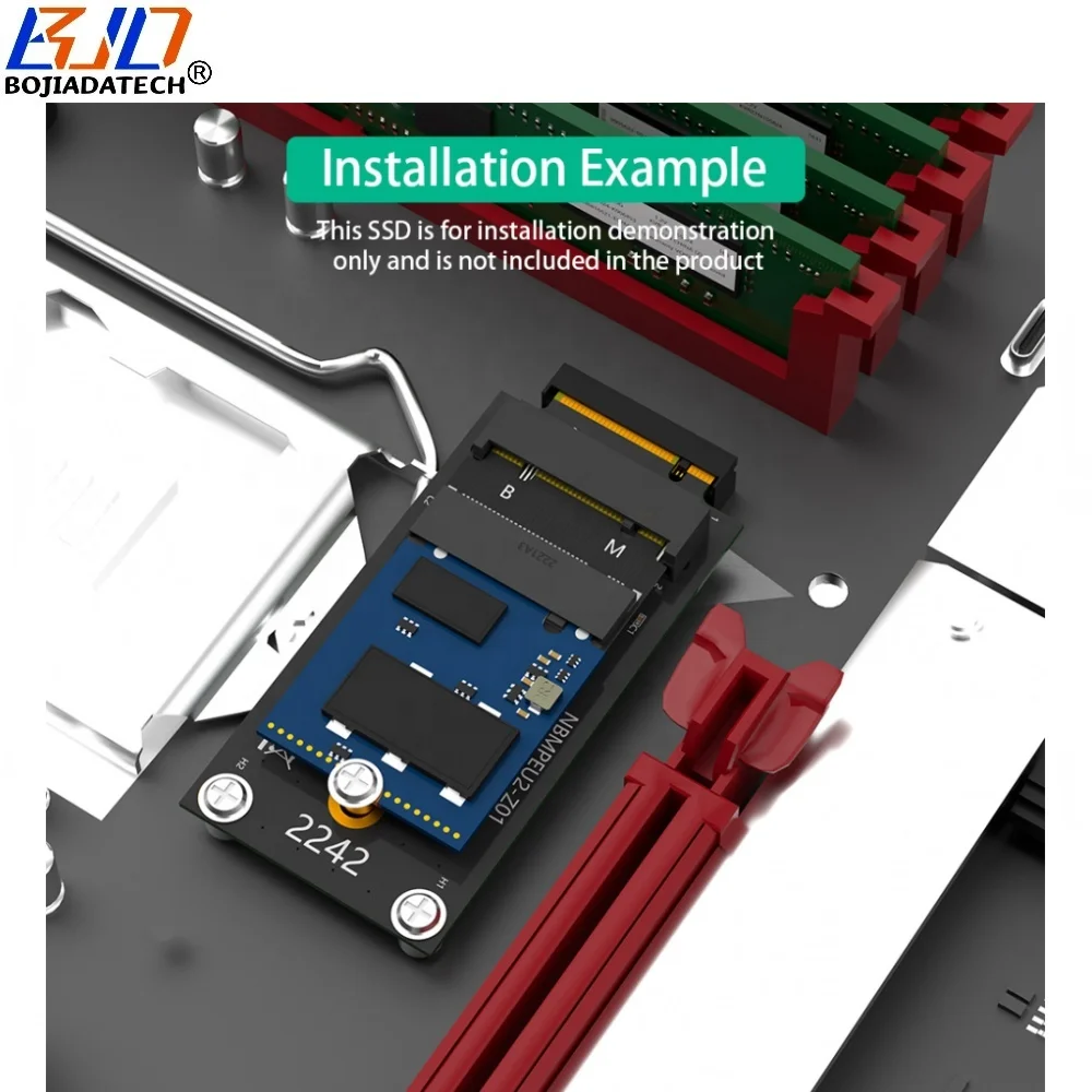 NGFF M.2 Key B+M NVME 2230 to 2242 SSD Extension Adapter Card for