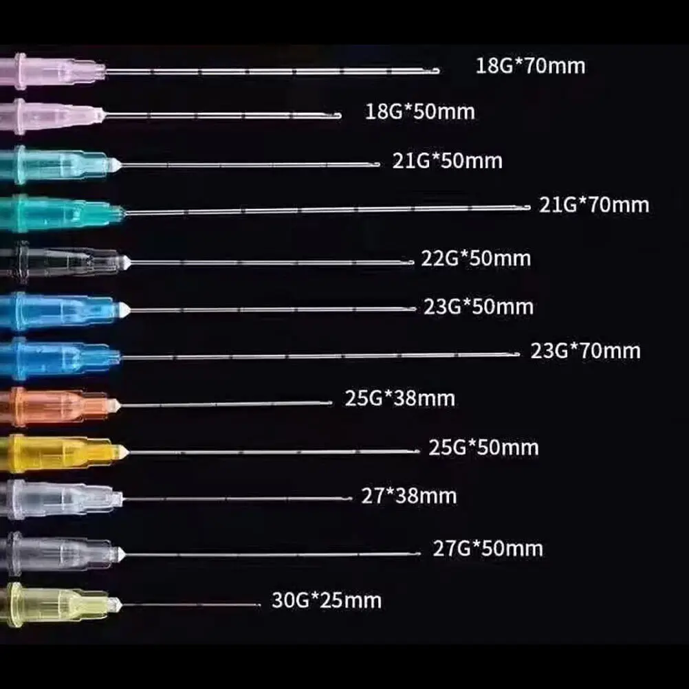 CE Marked 2024 Micro Needle Cannula Fine MicroCannula Blunt Steel Needle 70mm 50mm Size PE Material 30g Ozone 23g IV Cannula