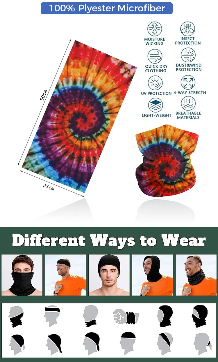 Custom Sublimation Print Multifunctional Headwear Seamless Usa