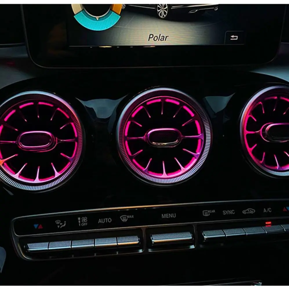 Mercedes Benz Cクラス 64色　エアベント C-Class W205 Ambient Light Air Vent - 3/12/64 Colors LED for