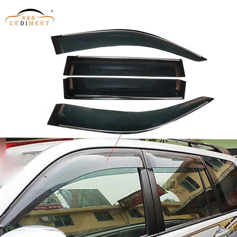 Injection Car Black With Chrome Window Deflector Weather Shield Door Visor  For Toyota Land Cruiser Prado FJ120 - Buy Injection Car Black With Chrome  Window Deflector Weather Shield Door Visor For Toyota