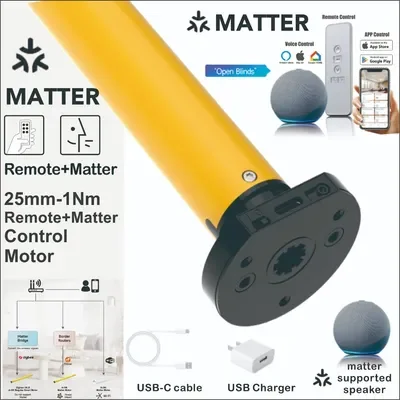 Home Integration Homekit Matter Compliant Battery Motorized Blackout Roller Blind
