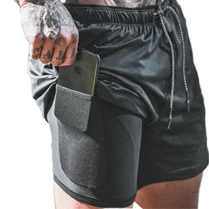 American Leisure Double-Layer Quick Dry Floral Sports Sweatpants Solid Color for Running and Basketball Gym Fitness Shorts