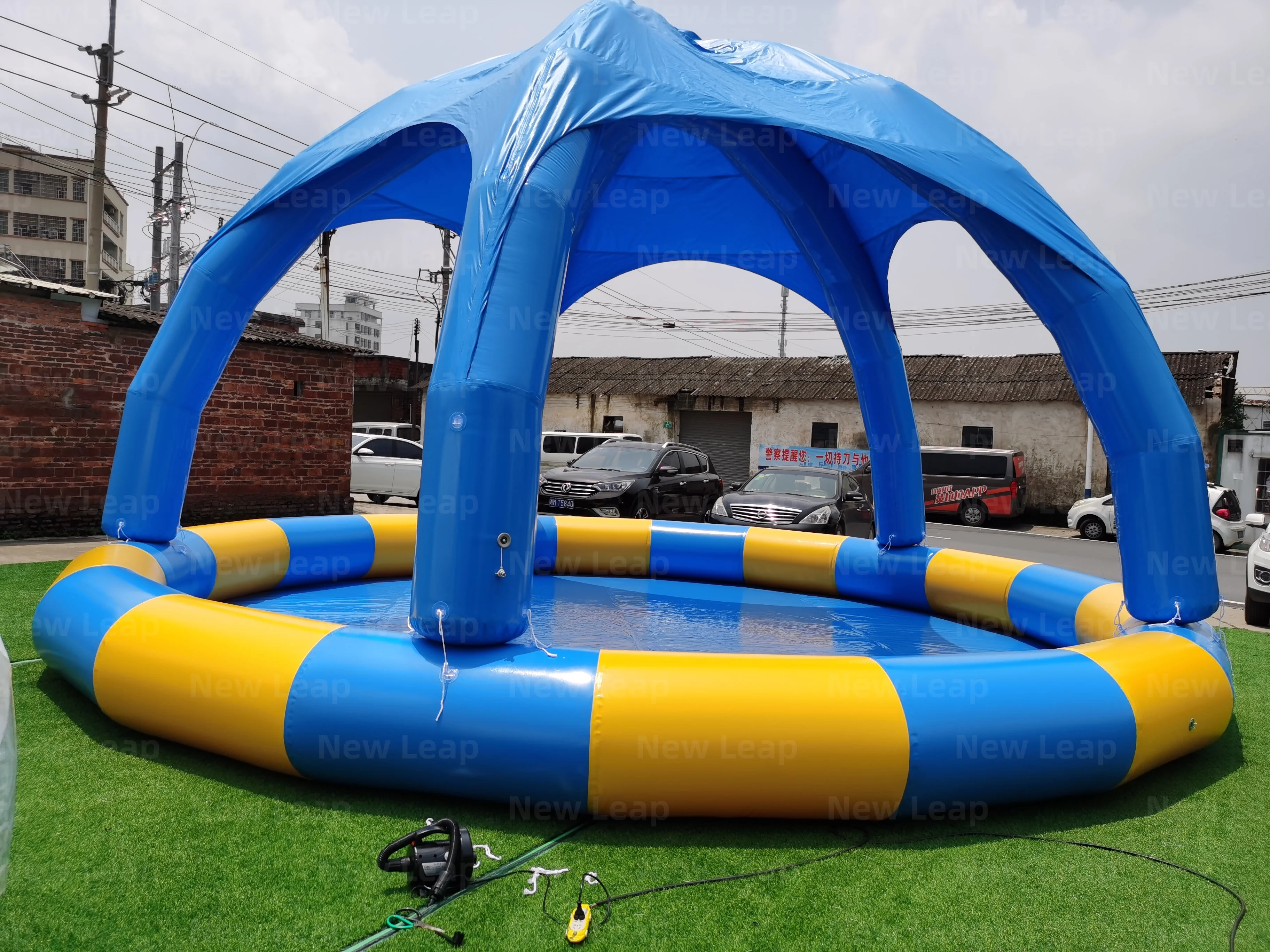 Yuedong Outdoor Grade Inflatable Pool House Tent Adults Garden Party PVC Floating Bars Beach for Backyard
