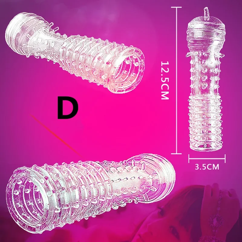 Transparent Rubber Penis Sleeve Condoms - Elastic Spiked Hollow Dildo ...