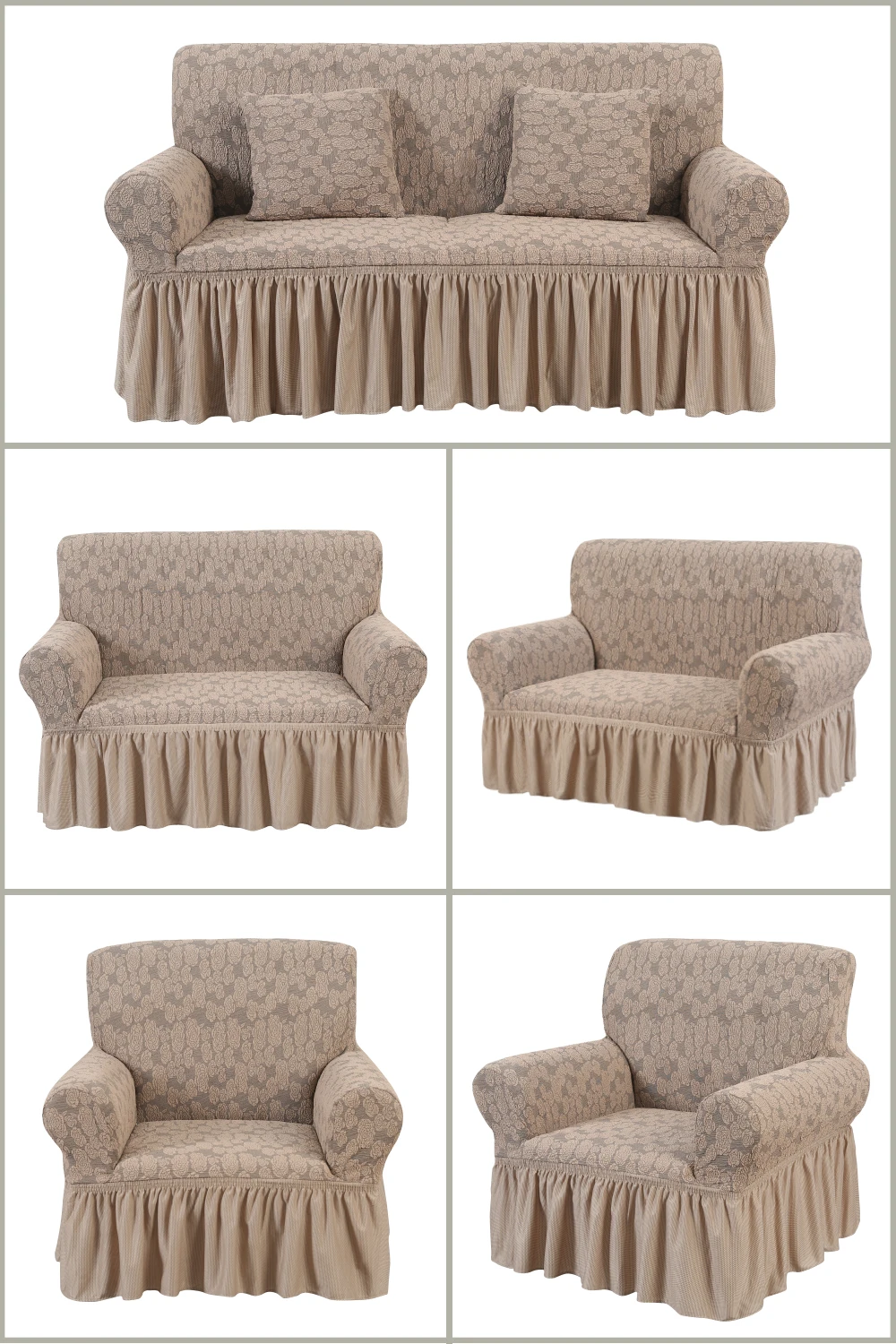 Wholesale Customized Highly Stretchable Woven Jacquard Sofa Cover 7