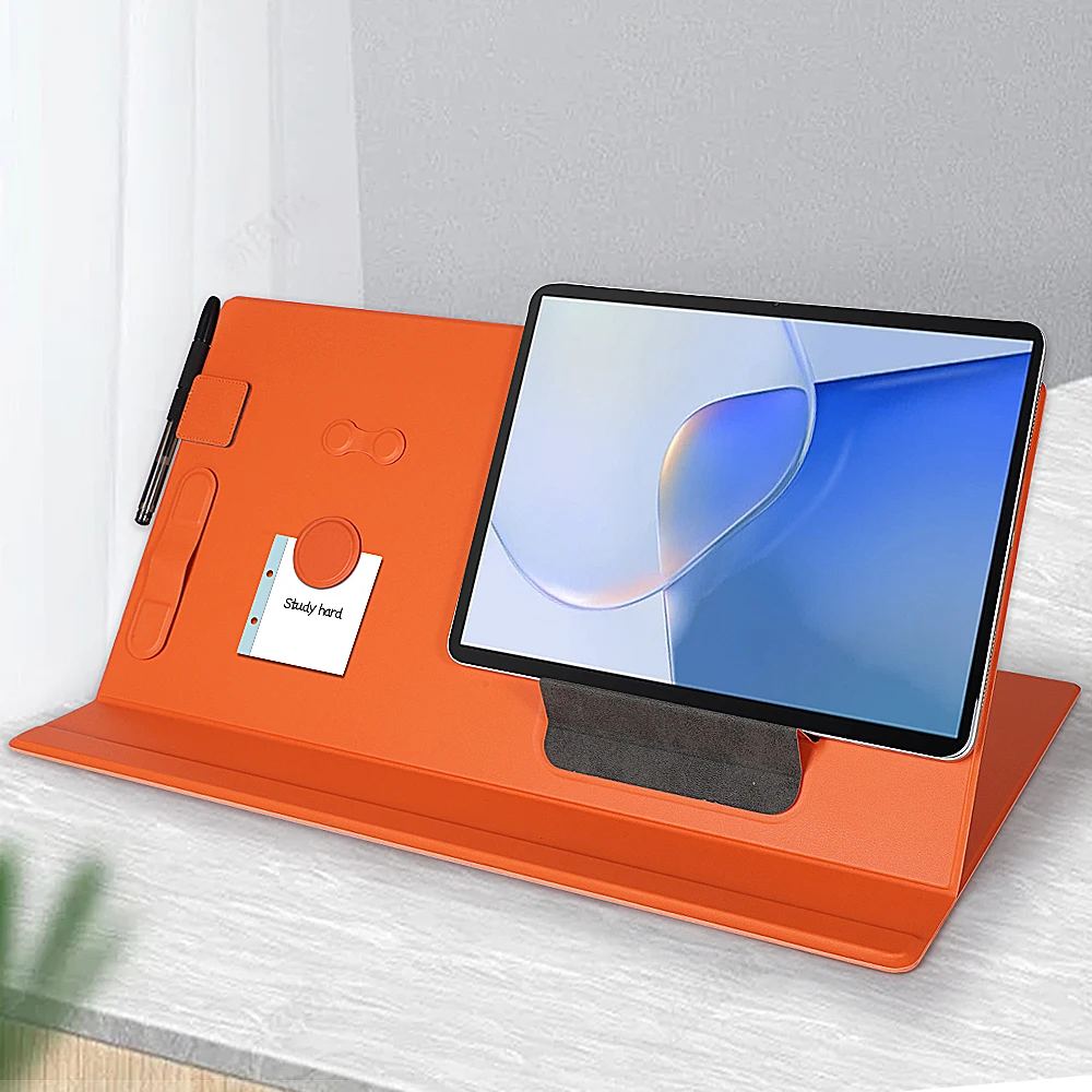 Adjust Angle Foldable Holder Leather Custom Magnetic Accessory Organizer Laptop Tablet Phone Read Book Stand Smart Desk Mat