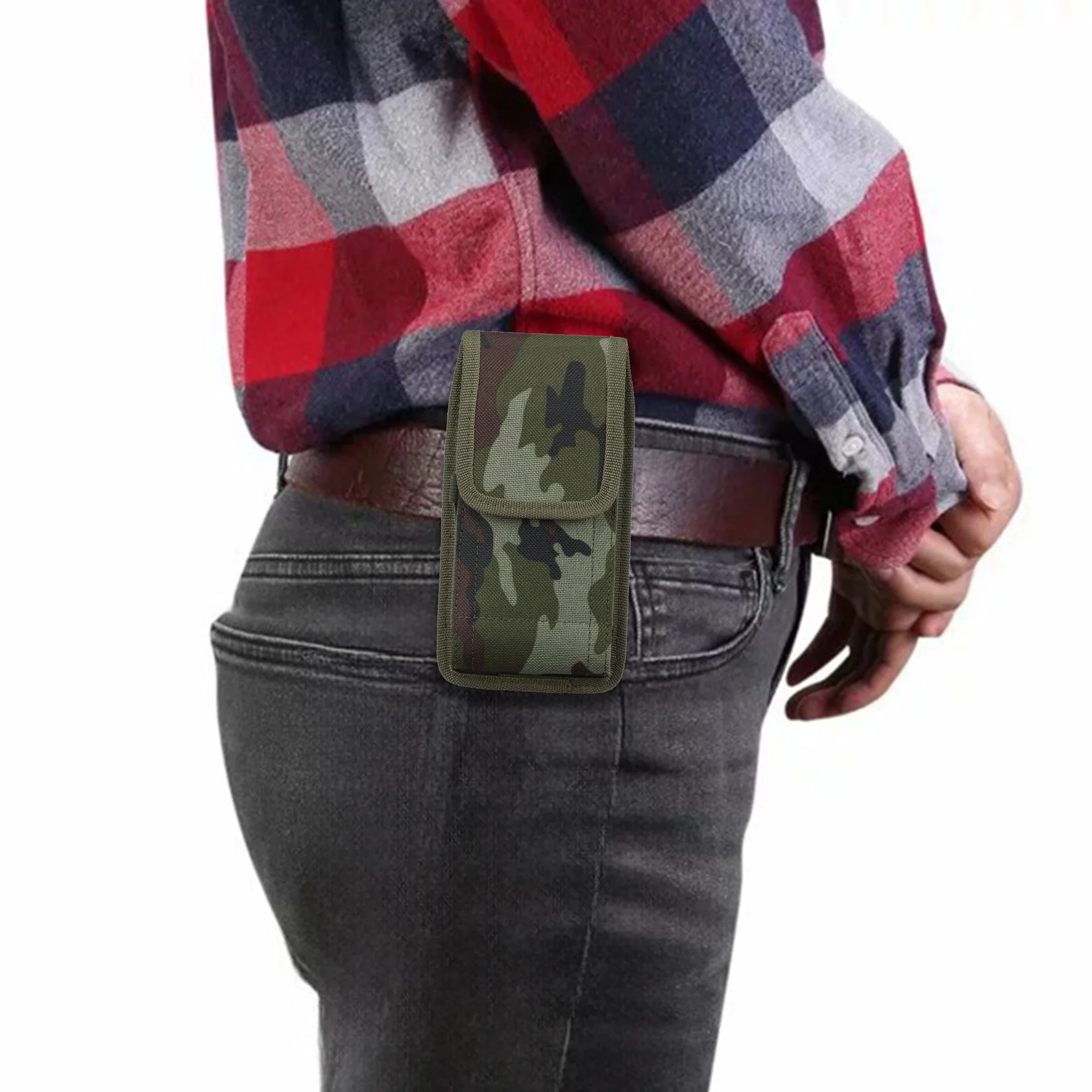 Camouflage Vertical Nylon Cell Phone Belt Clip Loop Holster Card Holder  Carrying Pouch Case for Samsung for iPhone 7 13 14 15 16