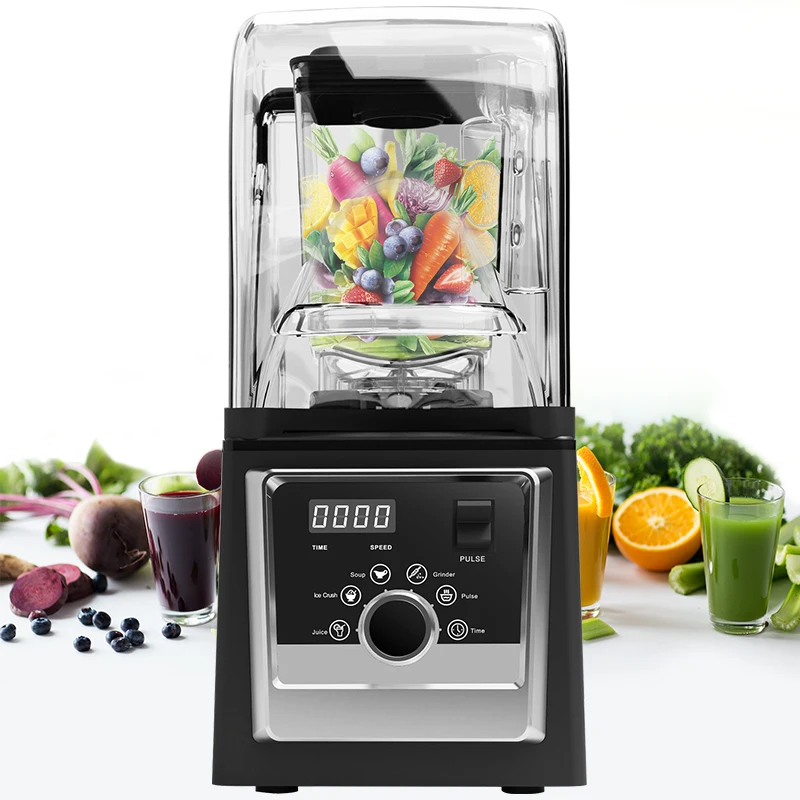 Frullatore Commerciale 2L 2200W 17000 Giri/min Per Frullati E Ghiaccio Con 5 Preimpostazioni