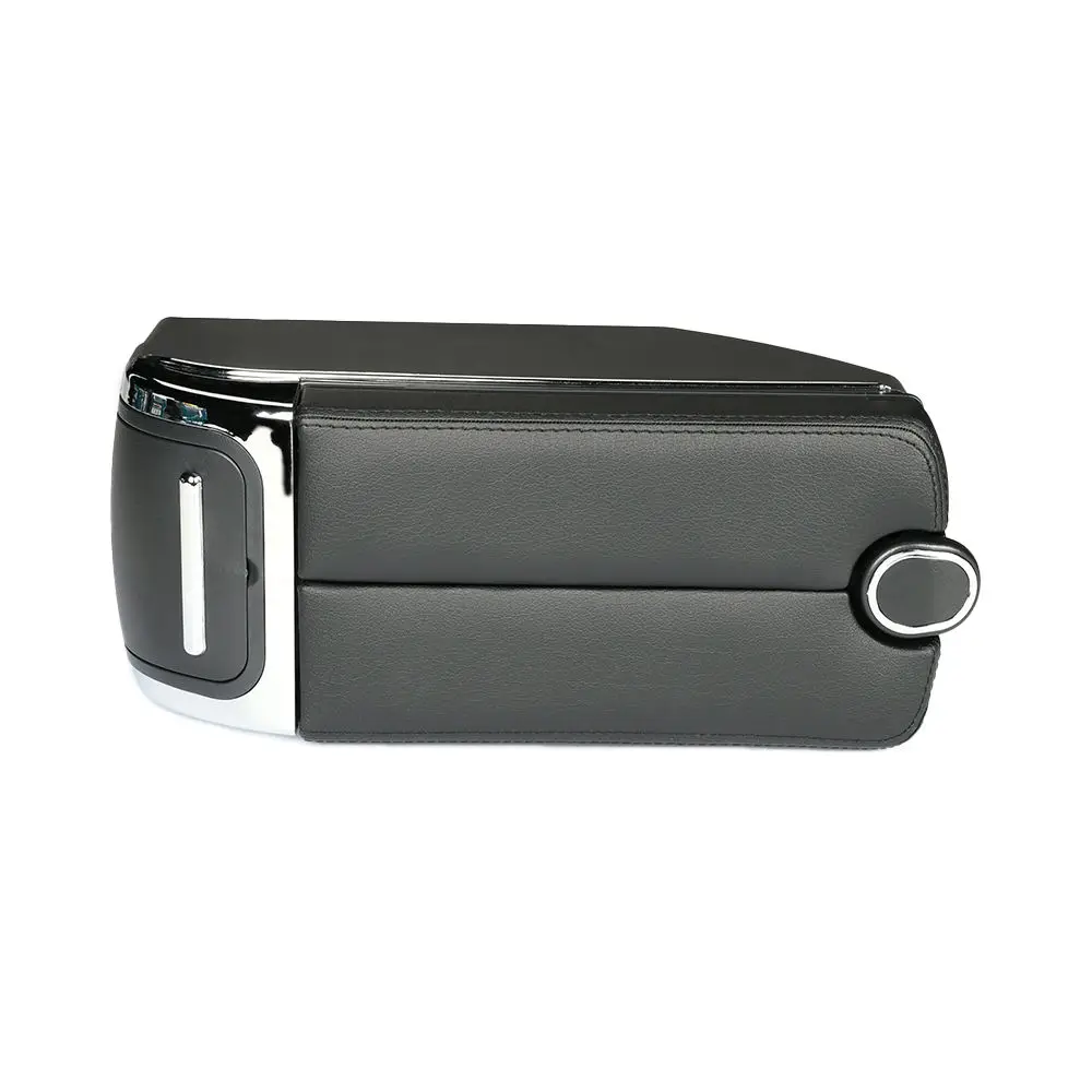product usb adjustable universal armrest box auto interior central store content box car armrest box with cup holder-7